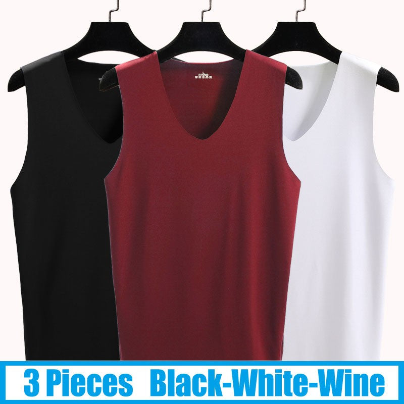 3Pieces/Lot Seamless Sleeveless Undershirt Tank Top Men Fitness Shirts Mens Body