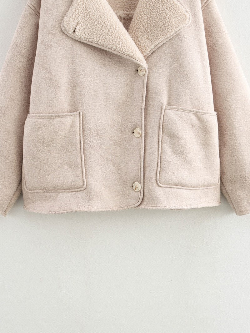 2024 Fall/Winter New Arrival Traf Women's ZW Series Double-Sided Collar Oversized Long-Sleeve Jacket Warm Coat 3548246