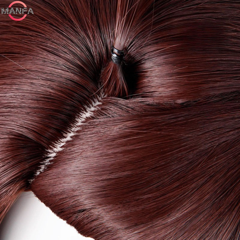 High Quality Momo Ayase Ekalun Cosplay Wig Anime Dandadan Cosplay Short Brown Heat Resistant Hair Anime Cosplay Wigs + Wig Cap