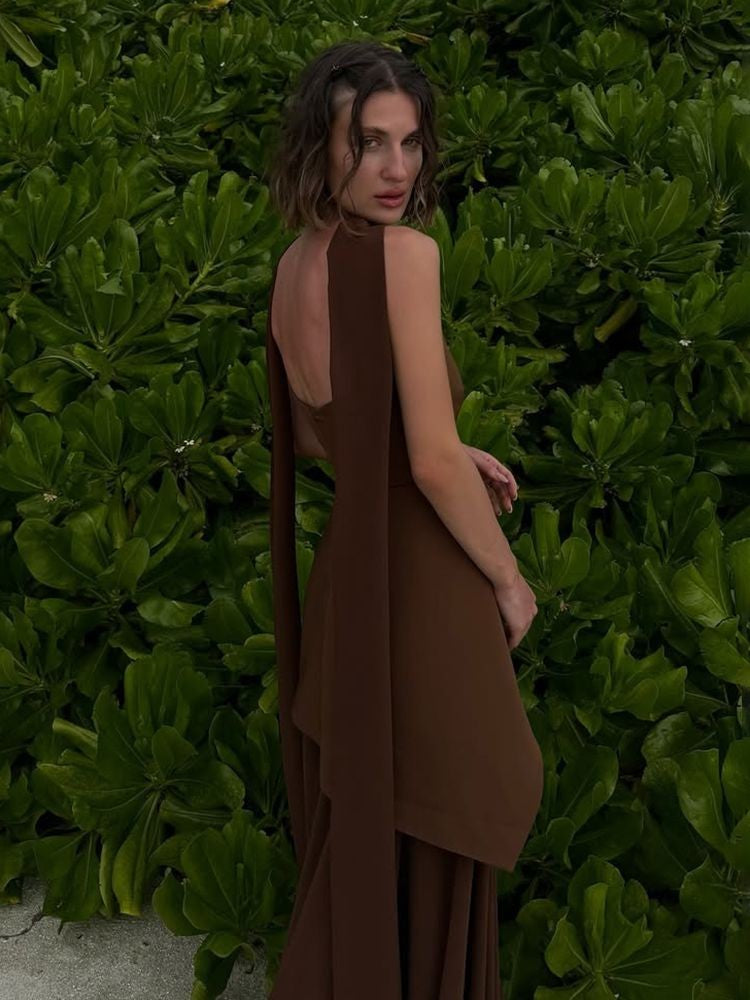 TARUXY Fashion Strapless Dress With Ribbon Female Elegant Sleeveless Mesh Beach