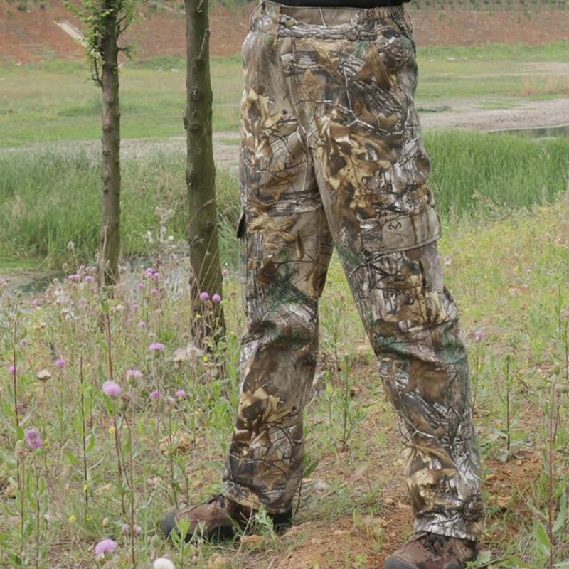 Fashion Men Pants Large Size Cotton Breathable Bionic Camouflage Trousers Outdoor Hiking Fishing Jungle Hunting Long Bottoms