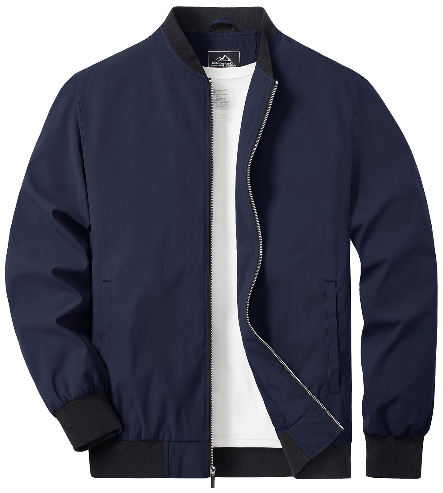 TACVASEN Lightweight Spring Windbreaker Mens Bomber Jackets Outdoor Basketball Jakcets Sportswear Coats With Pocket Casual Tops