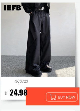 IEFB Men's Wear Spring New Suit Pants Loose Straight Korean Fashion Simple Solid Color Male Casual Trousers Wide Leg 9A6959
