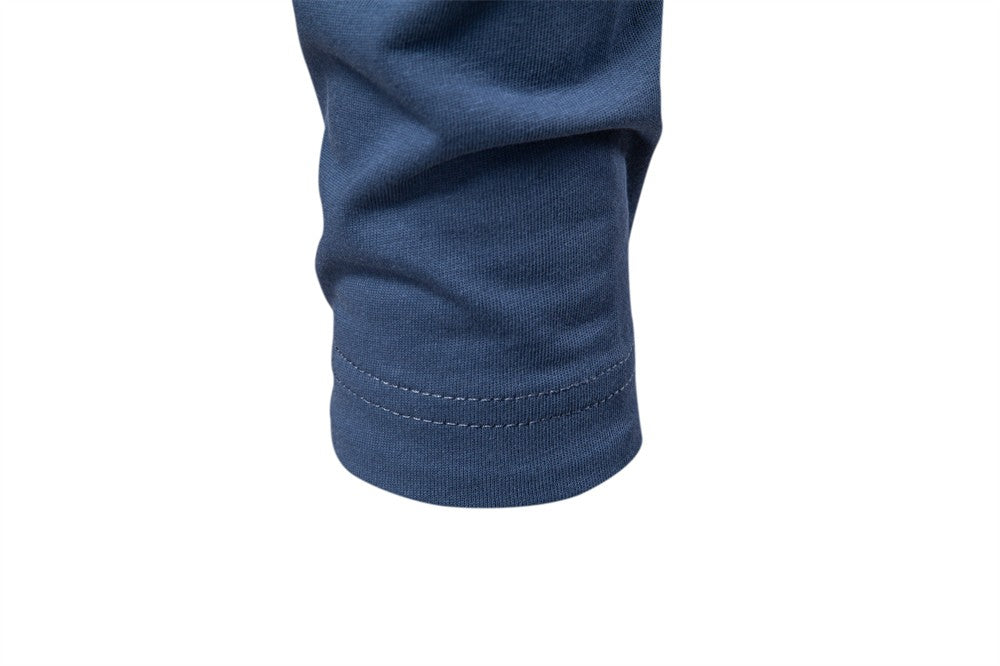 AIOPESON Men's Long SleeveT-shirt Fashion HIgh Quality Cotton t shirt for man button collar basic tshirt