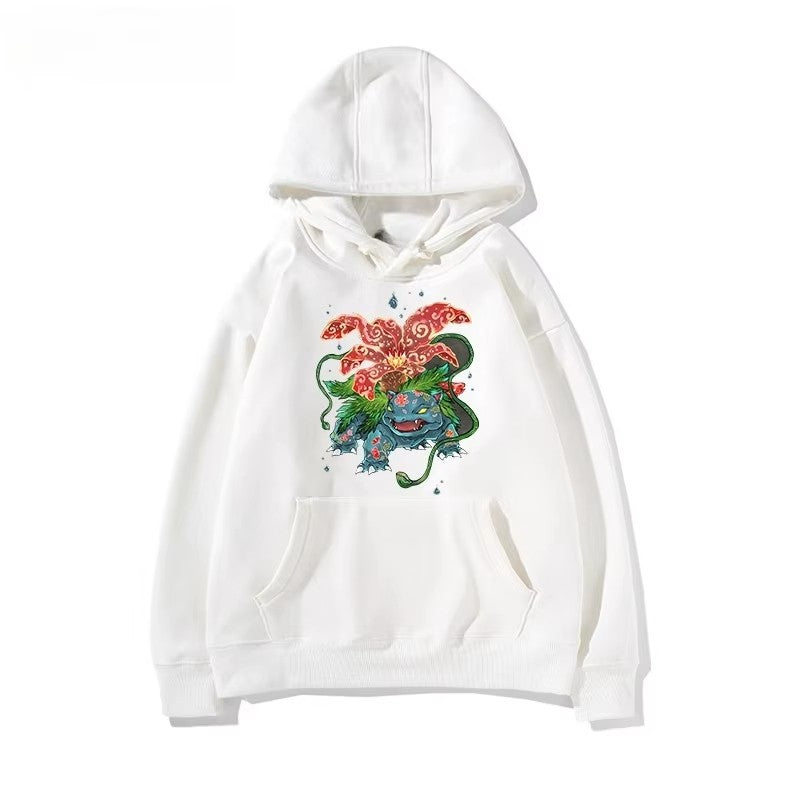 New Pokémon Cartoon Pattern Printed Men's and Women's Hoodies Autumn and Winter 2K Harajuku Large Size Casual Trend Thermal Top