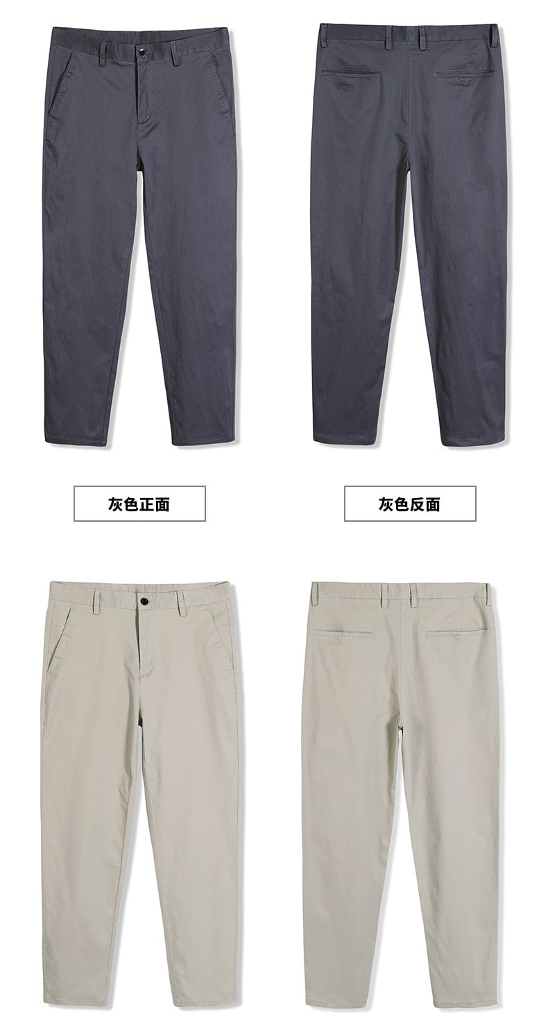 Mens Pants Cotton Casual Stretch male trousers man long Straight High Quality 4 color Plus size pant suit 42 44 46