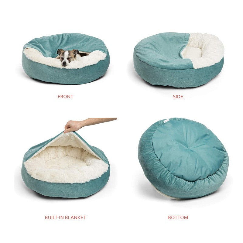 Cama Ortopédica Benepaw para Cães com Manta com Capuz Quente de Inverno Impermeável Resistente à Sujeira Casa para Gatos e Filhotes Confortável Lavável na Máquina