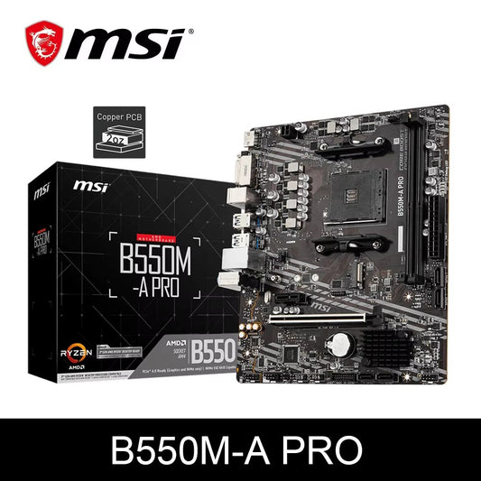 Placa-mãe MSI B550M-A PRO AMD Gaming AM4 DDR4 M.2 Suporta Processador Ryzen R3 R5 R7 das Séries 5000 e 3000 para Desktop