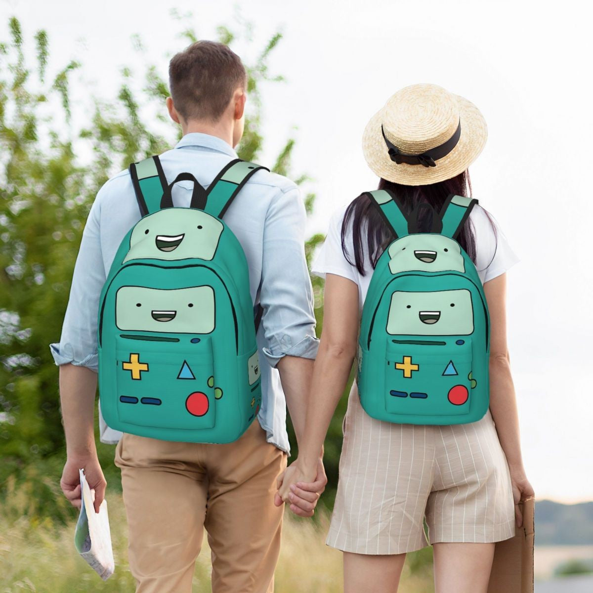 BMO Adventures Time Cartoon Backpack for Men Women Casual High School Work Daypack Laptop Computer Shoulder Bag Sports