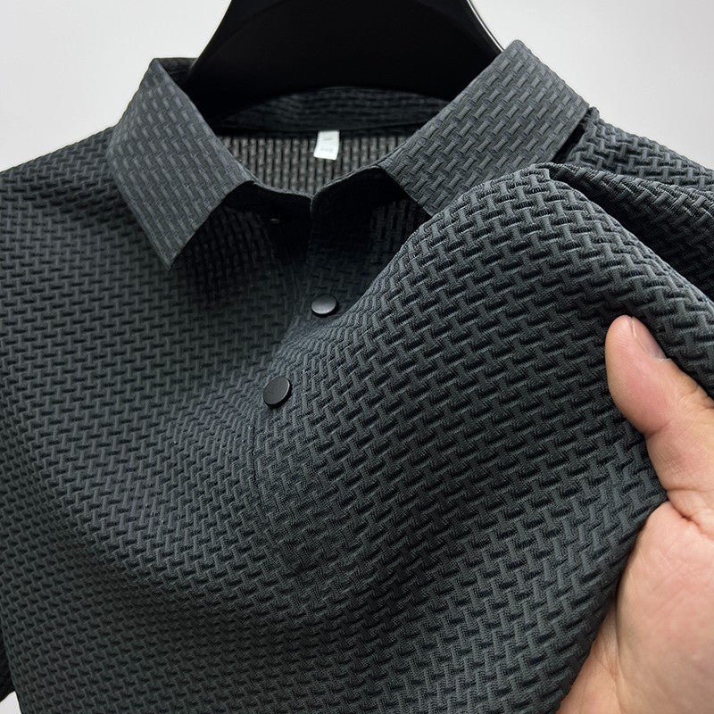 ?High-quality?M-4XL Summer New Men's Short Sleeve T-shirt Cool and Breathable POLO Shirt Business Casual Sweat-absorbing Top