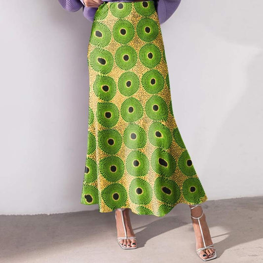 Plus Size 5XL VONDA Women Office Maxi Long Skirts 2024 Fashion Elegant Printed Skirts Casual Loose Ruffle Party Bottoms Baggy