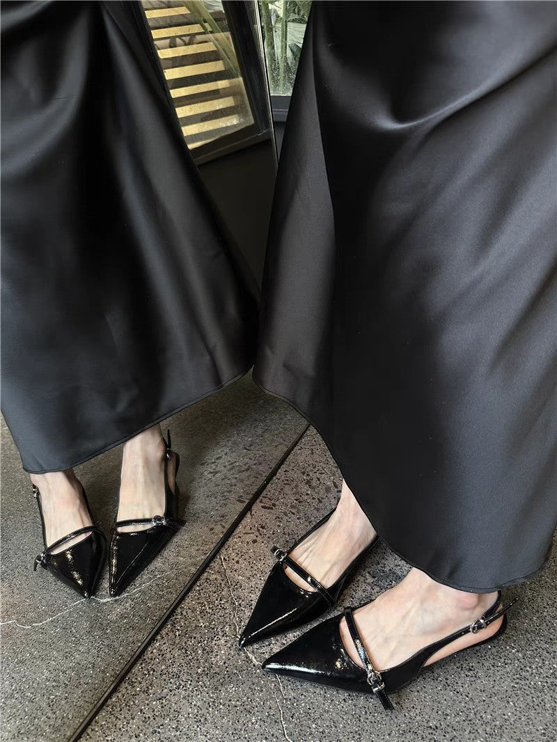 High Heels Women's Empty Single Shoes 2025 New Spring and Summer Bag Head Stiletto Sandals