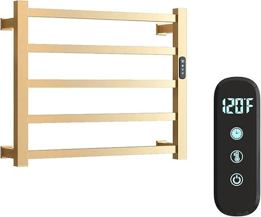 5 Bars Luxury Heated Towel Rack Wall Mounted Towel Warmers, Towel Warmer Rack for Bathroom with Timer & Temperature Multi-Level