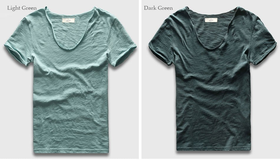 Zecmos Brand Men T-Shirt Plain Hip Hop Fashion Casual XXXL V Neck T Shirt Swag For Men Short Sleeve Man Top Tees