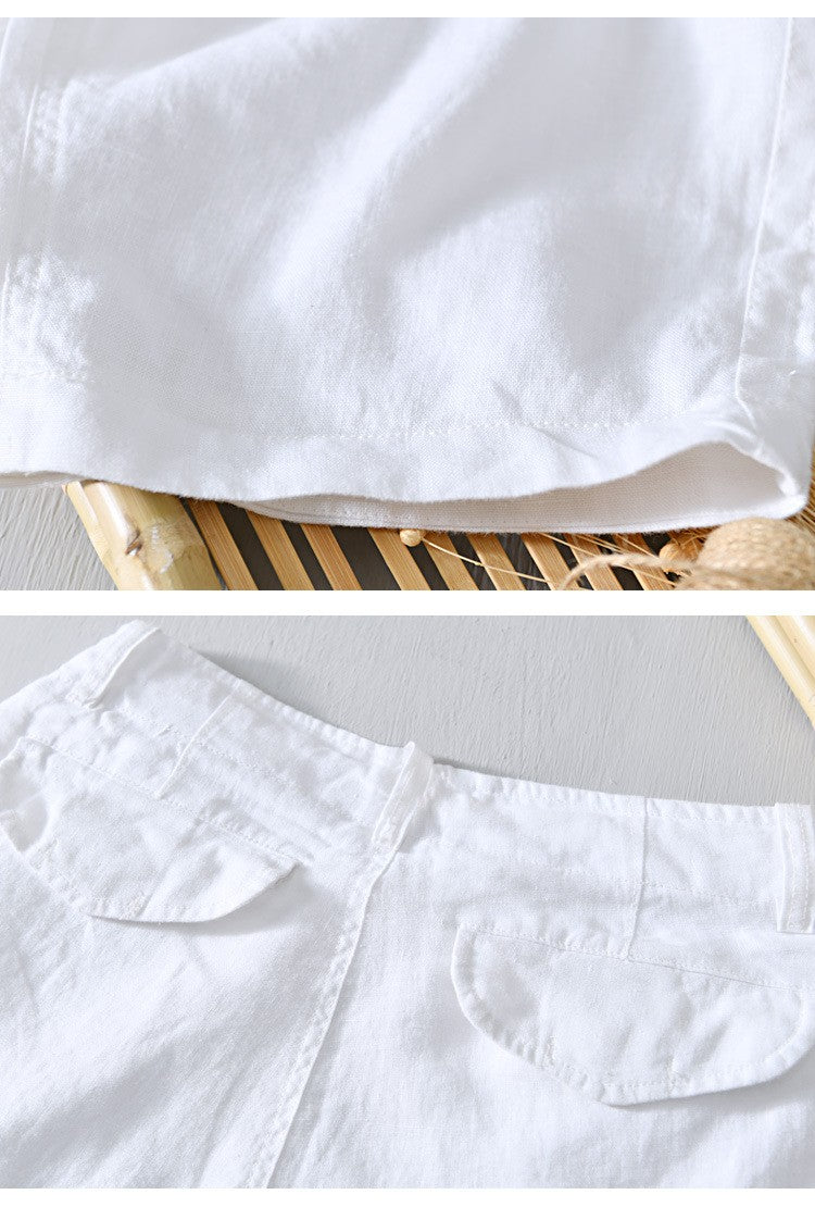 100% Pure Linen Shorts Fpr Men Summer New Fashion Loose Beach Holiday Shorts Man Casual Shorts Plus Size Y2894