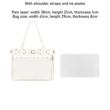 New Original Spicy Girl Cool Ita Bag Large Capacity Transparent Pain Layer Crossbody Bag Love Chain Ulzzang Shoulder Bag Handbag