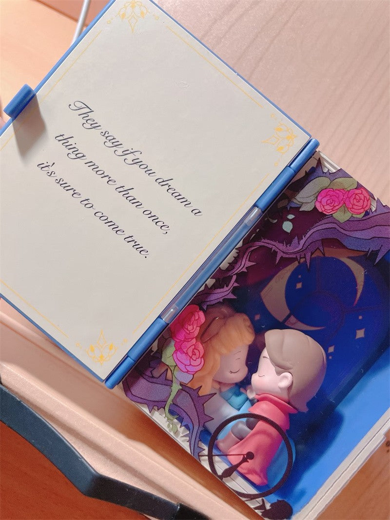 Disney Princess Fairy Tale Series Princess Aurora Action Figure Dolls Toys Christmas Gifts for Kids Girls Collection MINI Book