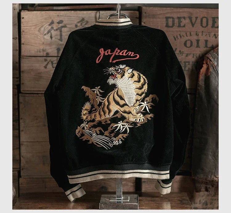 Non Stock Suka Reversible Souvenir Jacket Embroidered Sukajan Baseball Outerwear