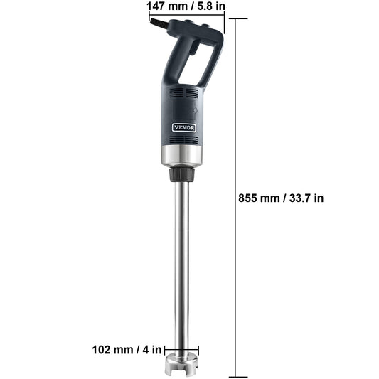 SucceBuy Commercial Immersion Blender 500 Watt Heavy Duty Hand Mixer Variable Speed Kitchen Stick Mixer with 304 Stainless Steel