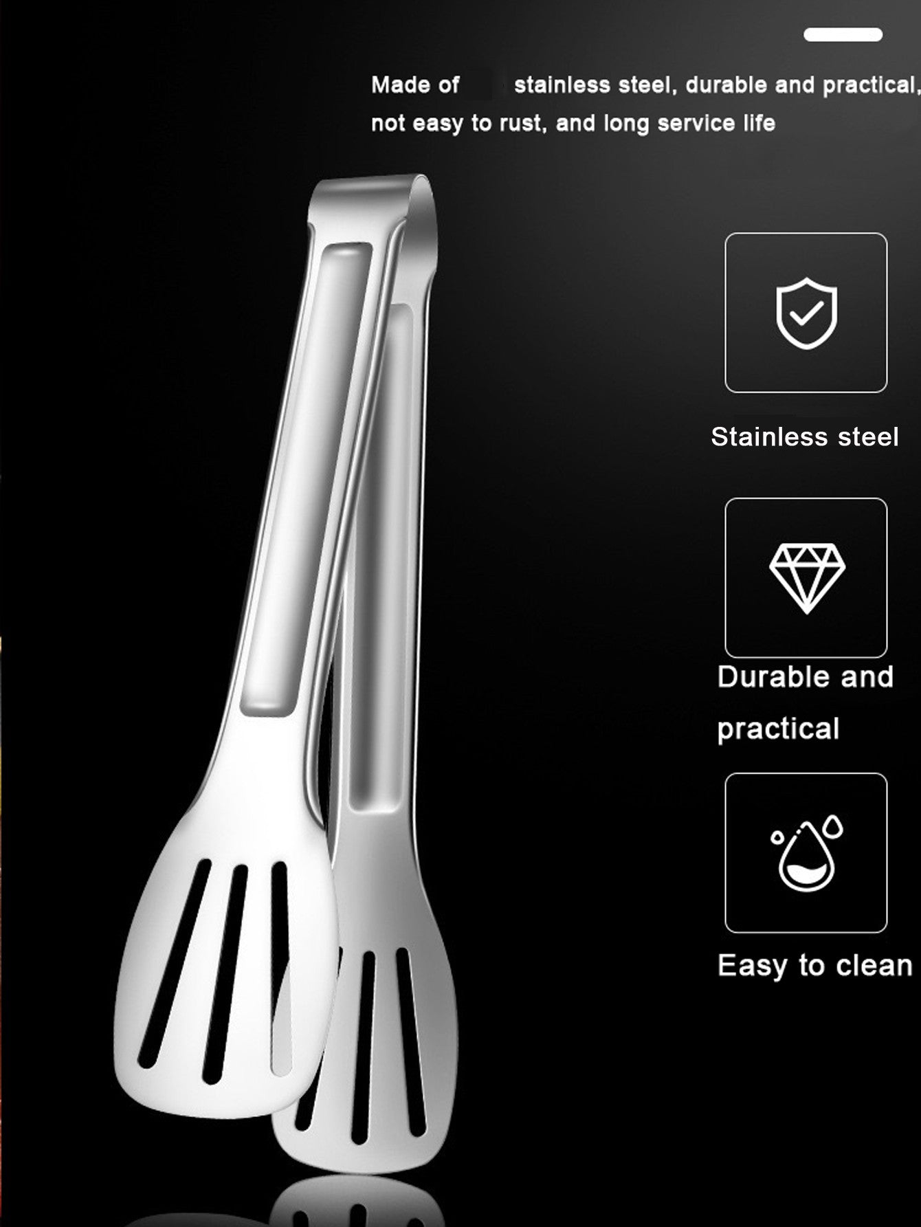Pinça de Cozinha de Aço Inoxidável Pinça de Churrasco Pinça de Carne Salada Bife Pinça de Servir Alimentos Pinça de Cozinha Longa Utensílios de Cozinha