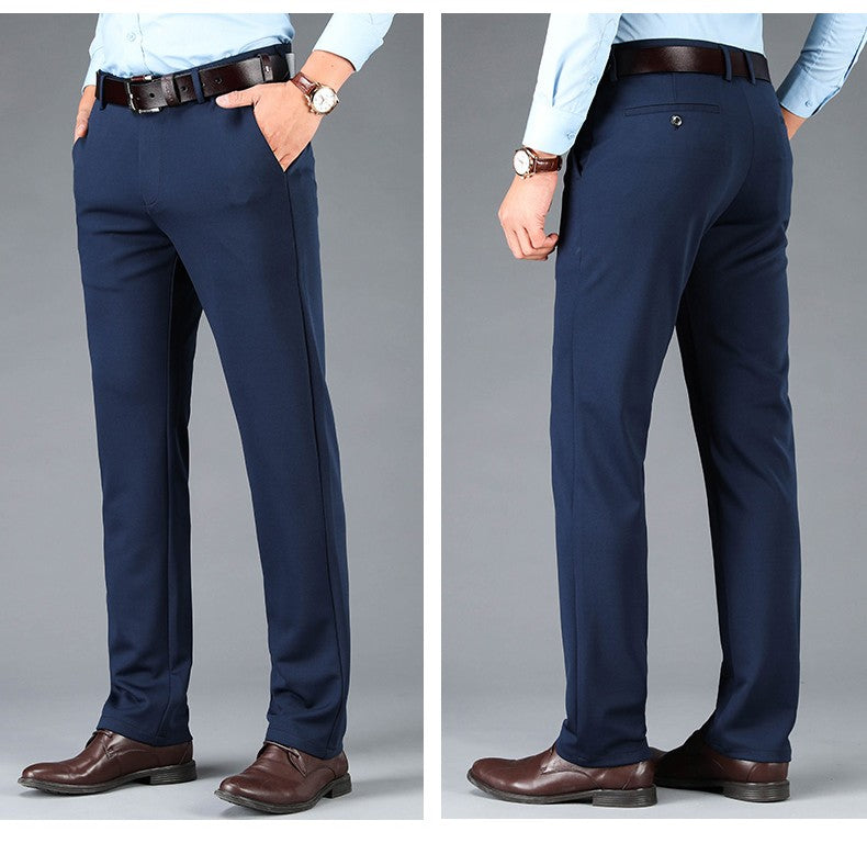 Men's Business Casual Pants Spring Summer Elastic Trousers Office Suit Pants Quick Dry Formal Pants Breathable Comfortable