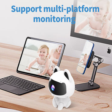 WiFi Surveillance Camera Indoor Home Security Baby Monitor V380 HD Smart Cat Wireless Camera Automatic Tracking Two-way Audio