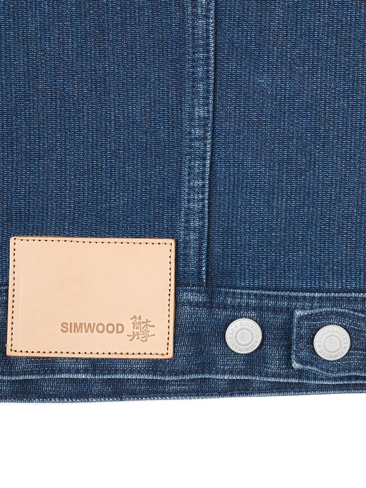 SIMWOOD High Standard 2025 Autumn New Oversize 12oz 100% Cotton Washed Indigo Blue Denim Jackets Fashion Cargo Jackets