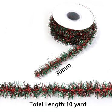 10Yards Christmas Tinsel Ribbon Glitter Colorful Strip Xmas Tree Ornaments Ribbon For DIY Home New Year Christmas Party Decor