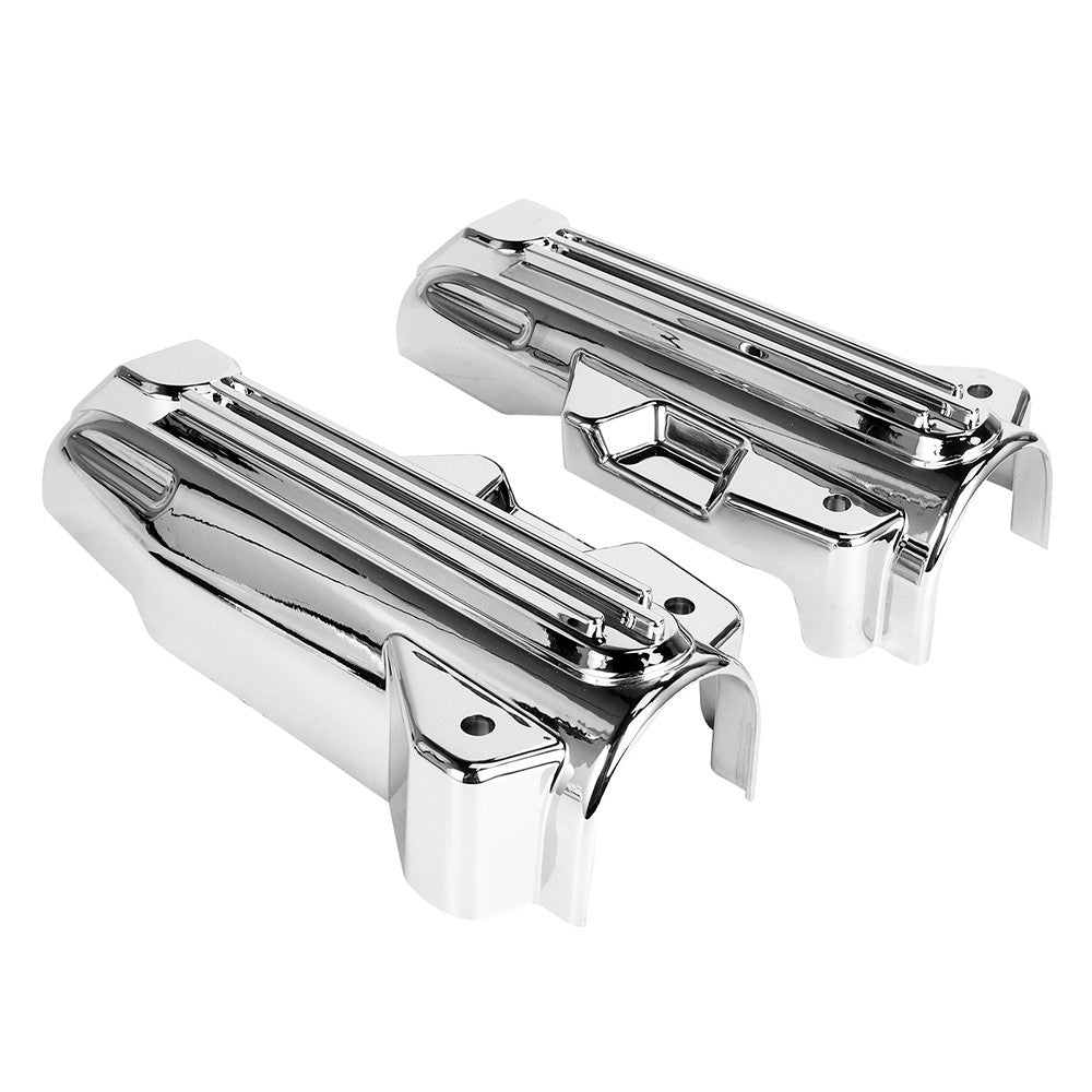 Capas Protetoras de Bengala Dianteira Inferior de Motocicleta Pretas em Plástico ABS para Harley Touring Electra Street Road Glide King FLHR FLTRX FLHX 2014-2022