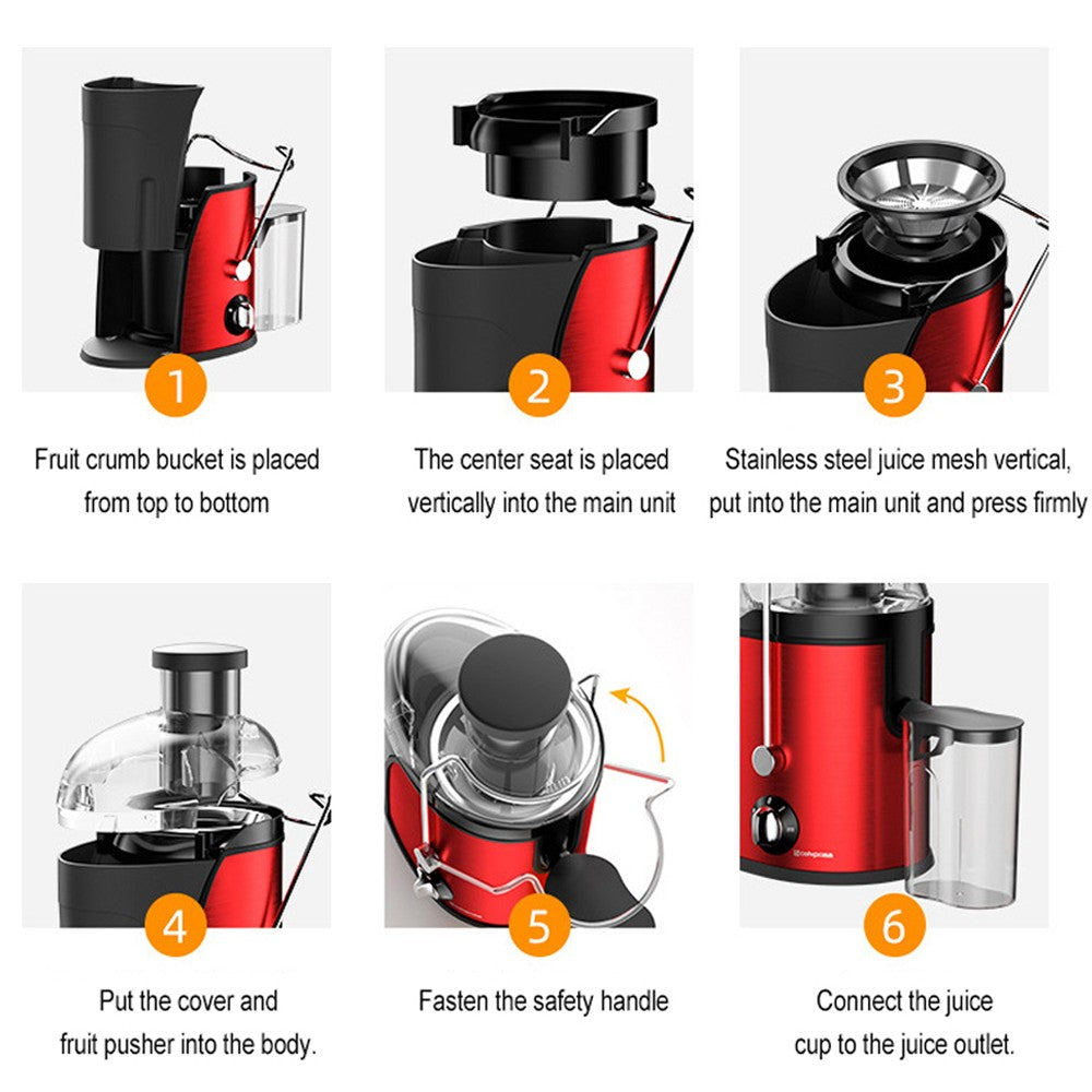 Espremedor de Laranja Elétrico 400W Liquidificador de Frutas e Vegetais Espremedor de Limão Máquina de Suco Multifuncional Eletrodomésticos 110/220V