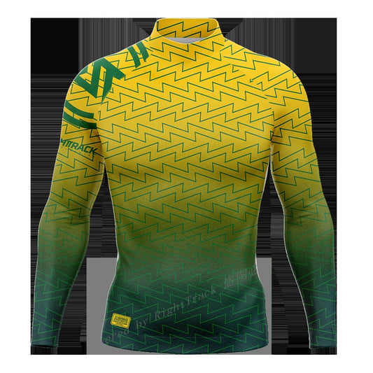 Hot Men's Surfing Shirt Energetic Camo Style Lycra Rashguard RIGHTTRACK For Surf Sportswear Beach UV Swimwear UPF50+ Clothes