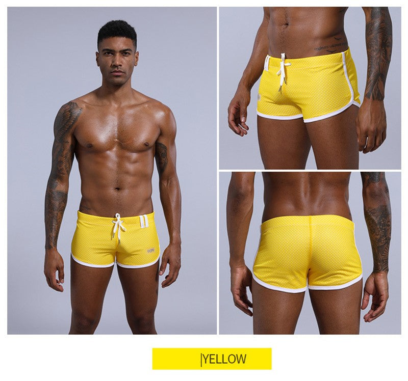 Brand Designer Men's Mesh Beathable Home Flat Pants Boxer Underwear Aro pants Breathable Pure Loose Fitting Underpants For Male