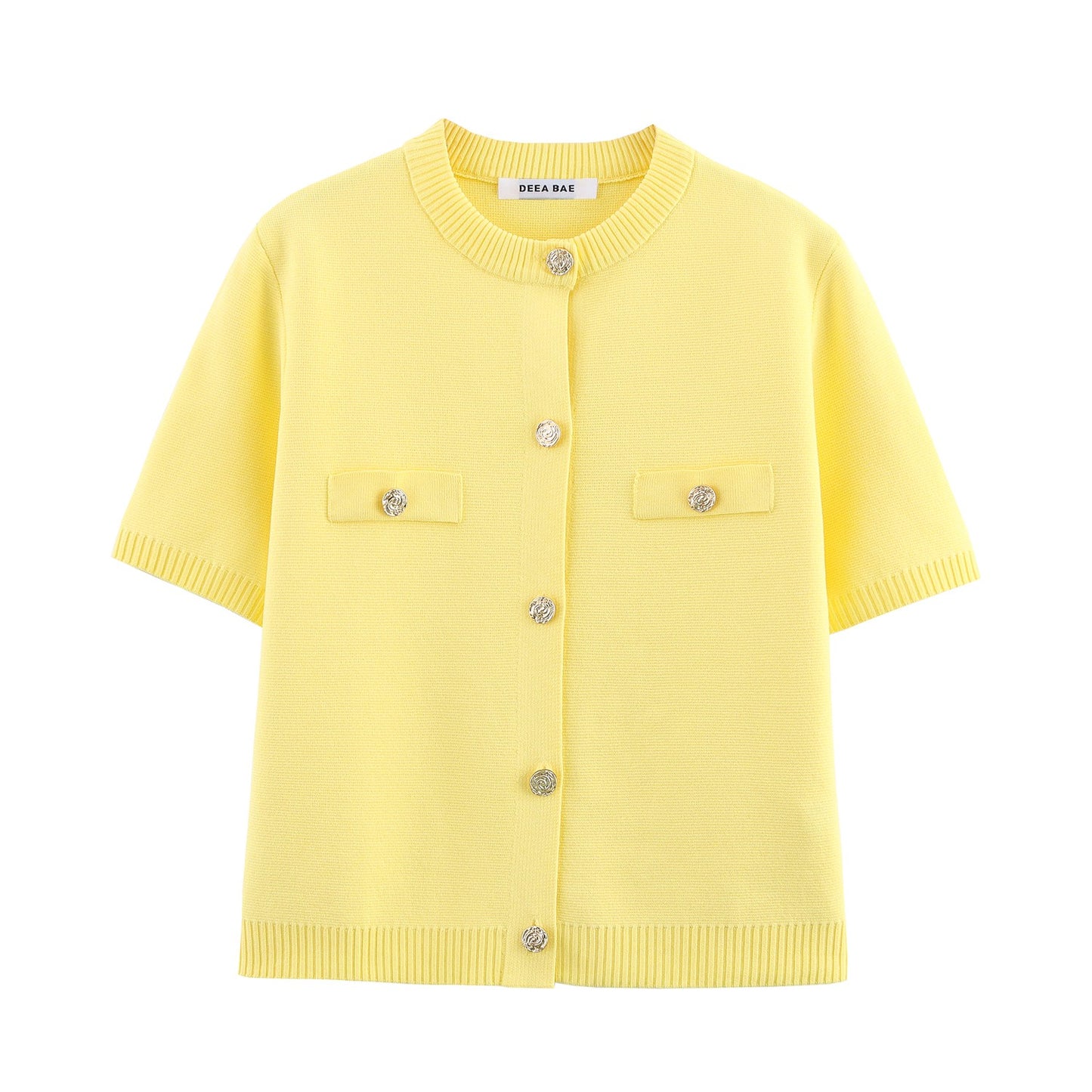 2025 Spring And Summer New Women's Short Sleeved Simple Fashion Style Knitted Cardigan Coat