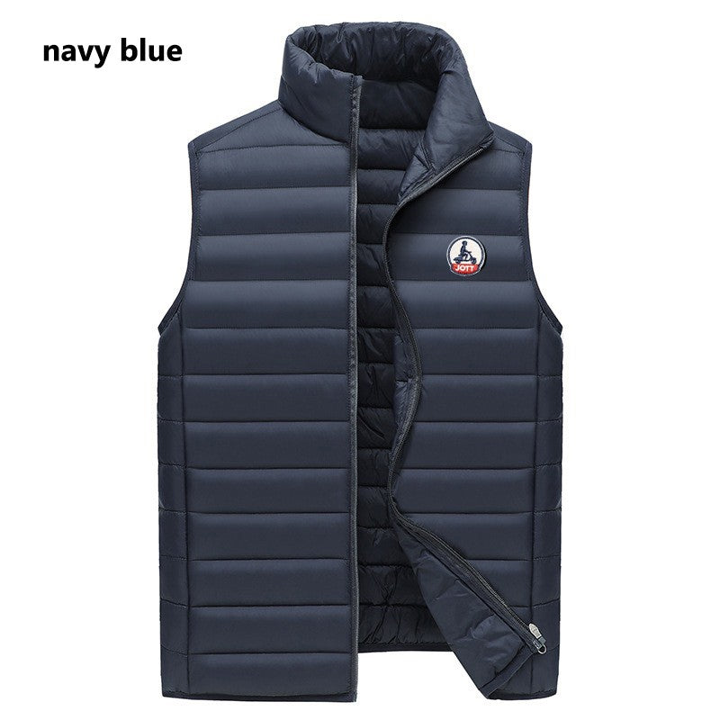 Hot Sales Europe Men Women Long sleeves Embroidery logo Zipper Front Going Out Light Thin Hooded Down Jacket Warm And Windproof