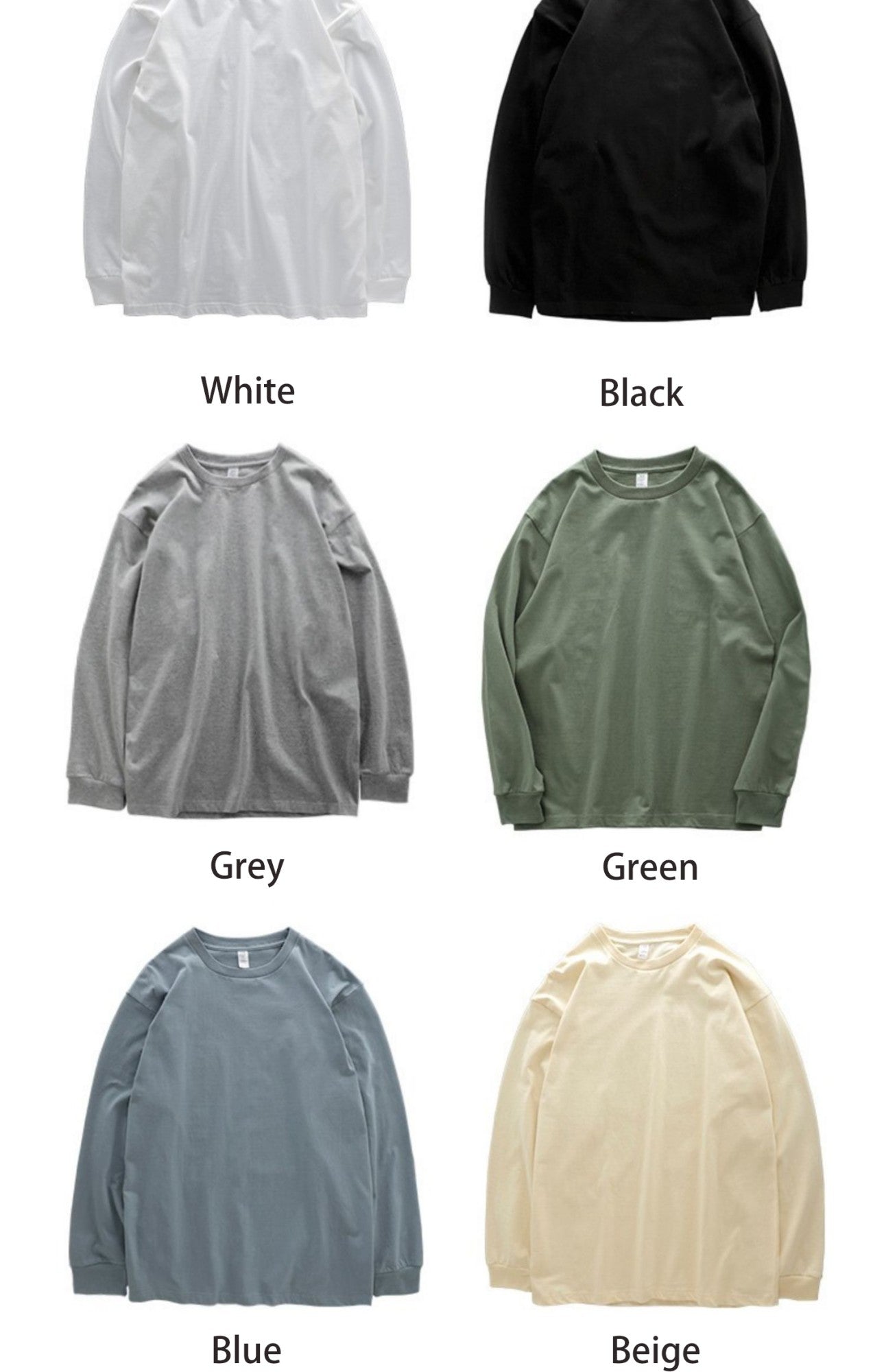 Dukeen 280g Heavyweight Long-Sleeved T-Shirt for Men 100% Cotton Shirts Oversized Solid Color Tops Plain Tees Men's Clothing