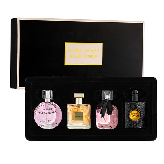Perfume Feminino de Alta Qualidade 120ml Conjunto de 4 Peças Perfumes Femininos com Caixa de Presente Parfum Femme Spray de Fragrância Duradoura com Aroma Floral Frutado
