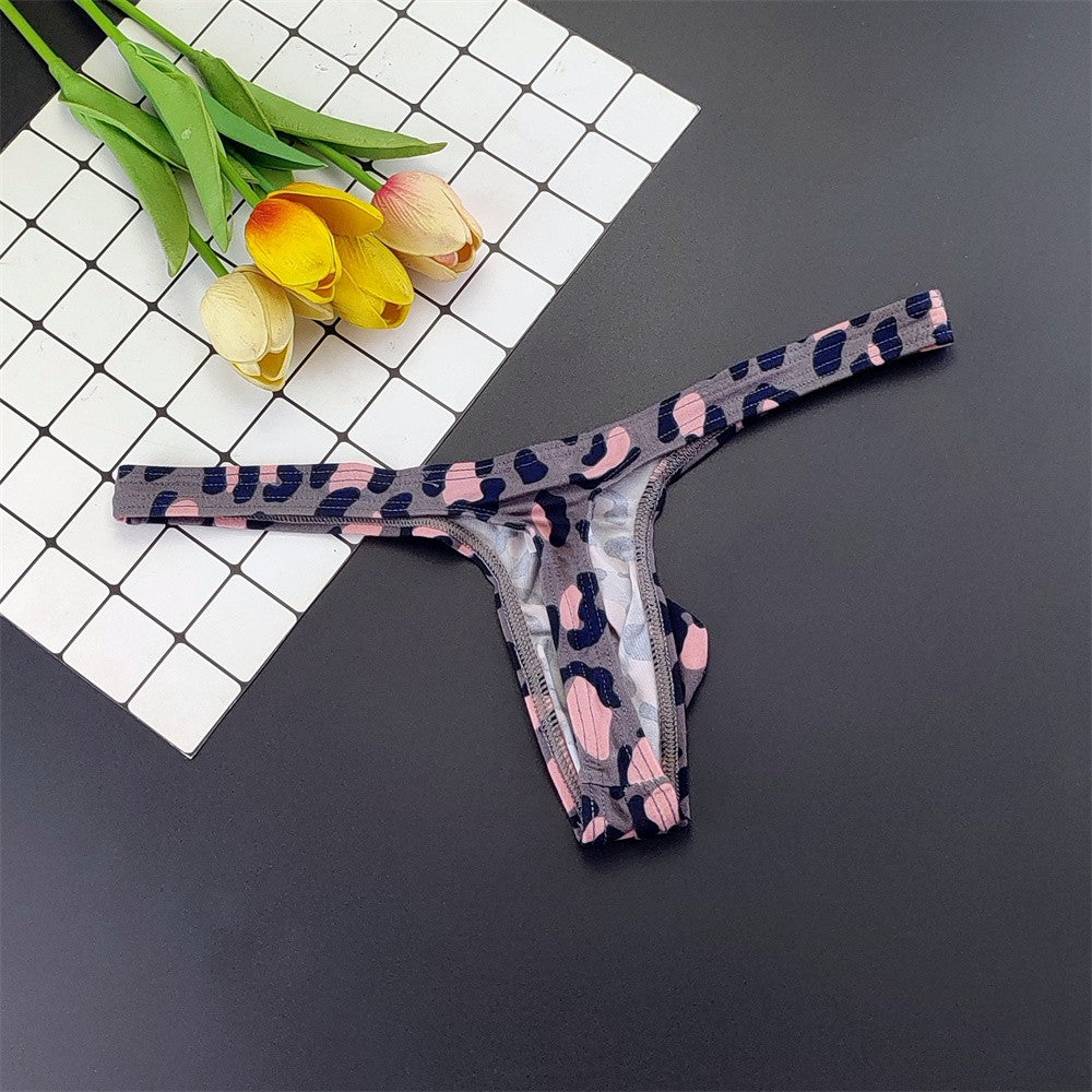 Sexy Leopard/Snake Printed Big U Convex Thong Men's Bugle Pouch Underwear Male Plus Size G Strings Tanga Hombre