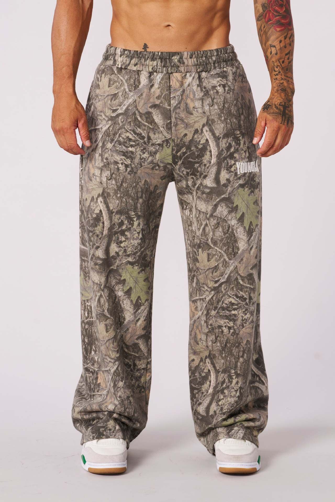 new Young American trendy sweatpants collaboration anime joggers cotton terry print wide-leg casual pants hip-hop street pants