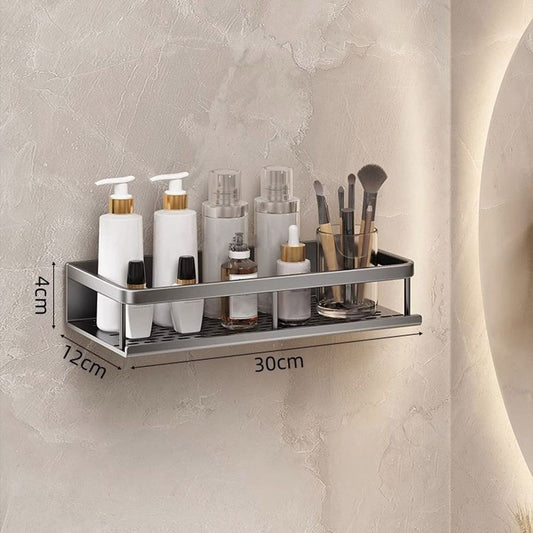 Bathroom Shelves Corner Shower Shelf Aluminum Wall Mount Shampoo Storage Rack Holders No Drill Kitchen Bathroom Accessories