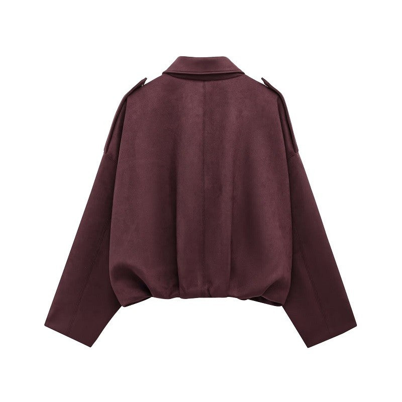 MUJER 2025 Suede Bomber Jackets for Women Outerwears Oversized Jacket Woman Streetwear Zip Women's Coats Padded Varsity Jackets