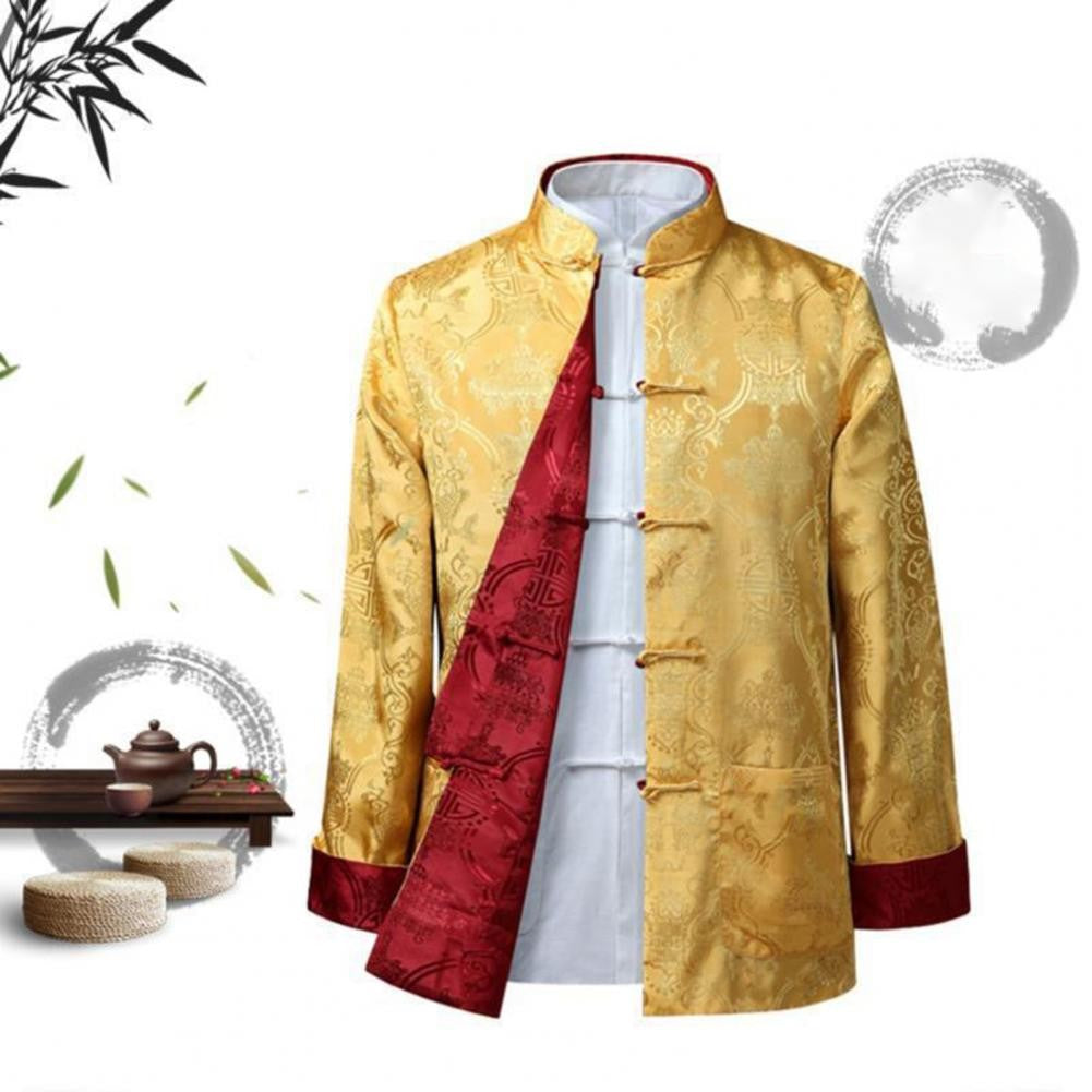 Chinese Style Traditional Clothing Tang Suit Coat Retro Long Sleeved Stand Collar Reversible Keep Warm Vintage Chinese Shirt