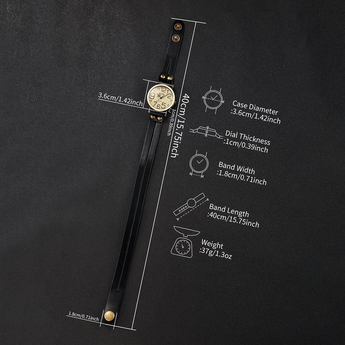 Casual Arabic Dial Unisex Watches Vintage Long Leather Band Women Quartz Watch Men's Wristwatches