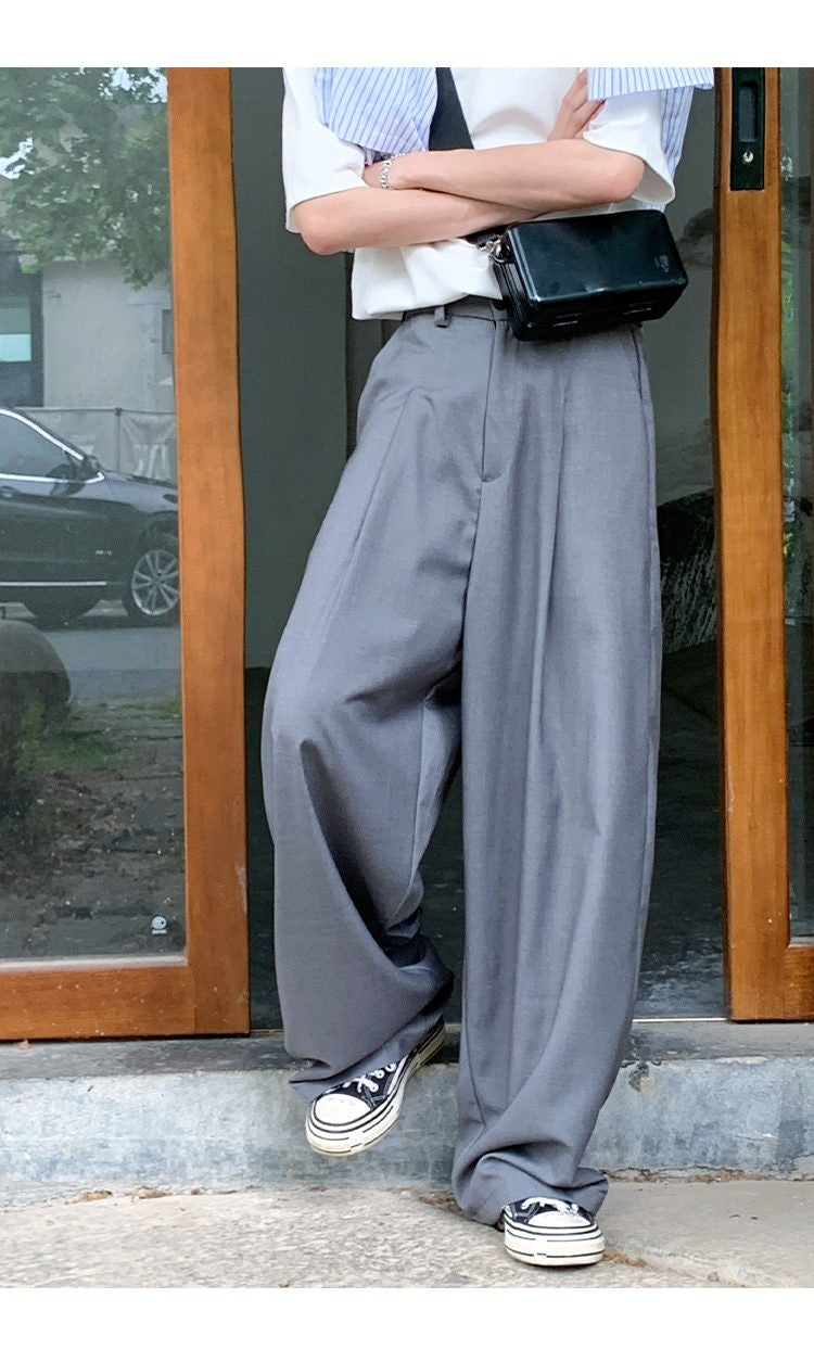 Oversized Black Suit Pants Men Fashion Social Mens Dress Pants Korean Loose Wide Leg Pants Mens Office Formal Trousers M-3XL