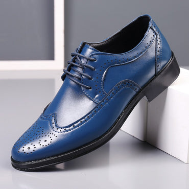 Handcrafted Mens Oxford Shoes Genuine Calfskin Leather Brogue Dress Shoes Classic Business Formal Shoes Man
