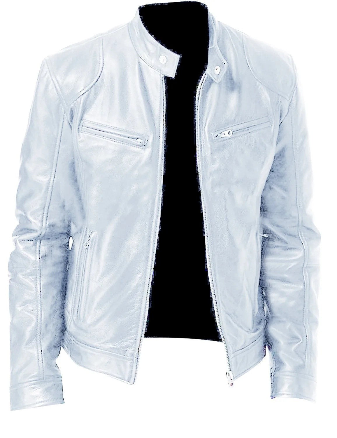 2022 Autumn/Winter New Fashionable PU Leather Men's Casual Jacket Wholesale Amazon European Style Motorcycle Leather Coat