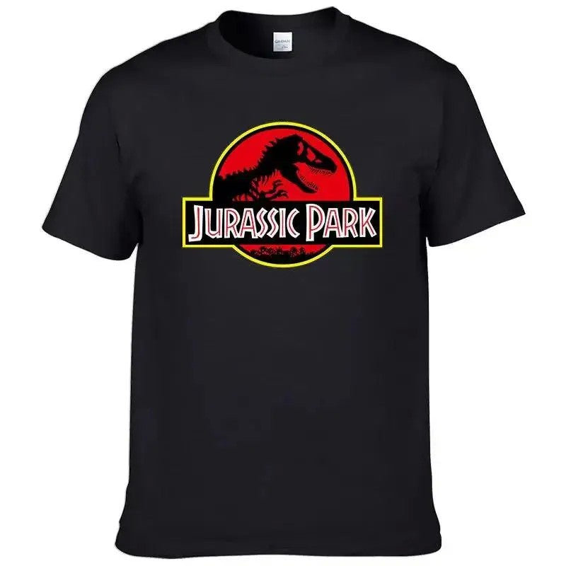 2025 Jurassic Park Men's T-shirt 100% Cotton T-shirt Casual T-shirt Jurassic World T-shirt Fresh Short Sleeve T-shirt
