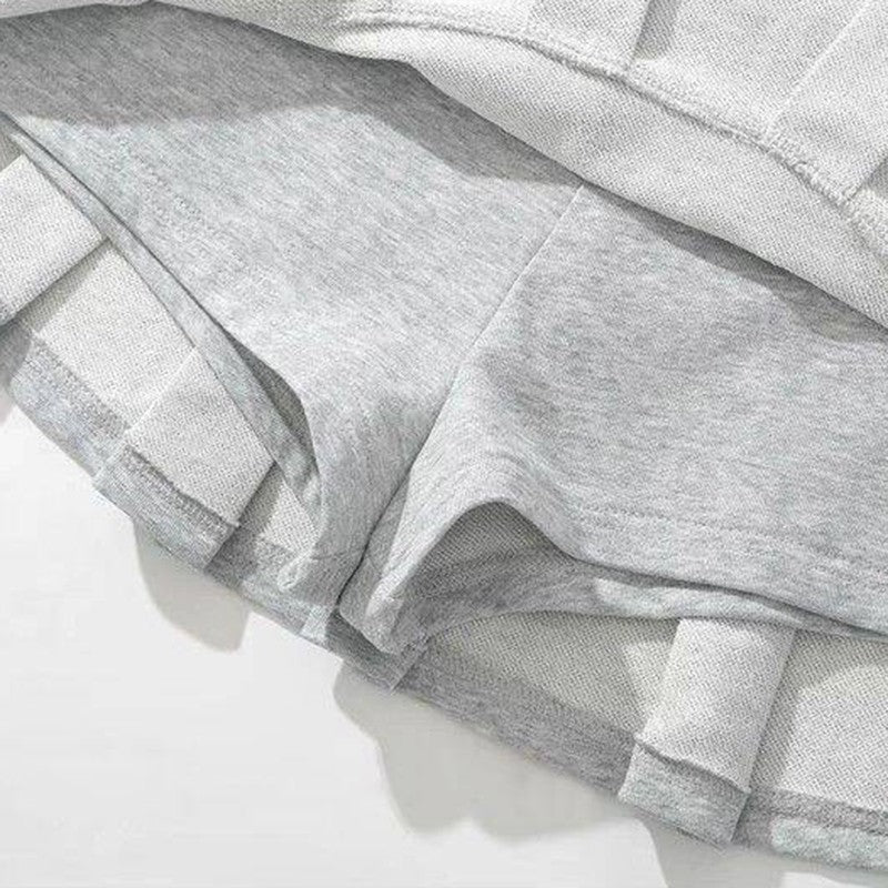 Rimocy Streetwear Y2K Gray Mini Skirts Women 2025 Summer Low Waist Pleated Short