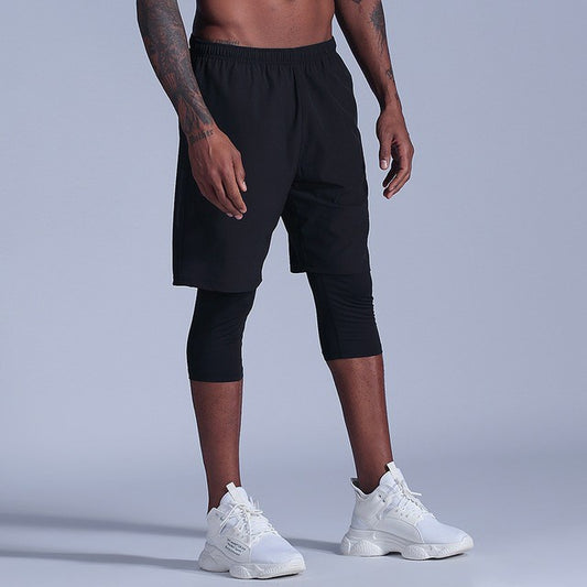 2 in 1 Compression Pants Mens basketball shorts Leggings sport Running Shorts High Elastic Dry Fit Training Tights Jogging Pants