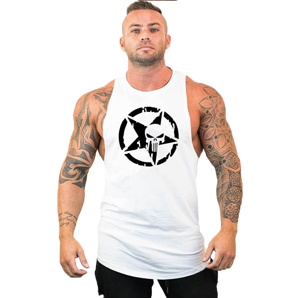 New fashion pure cotton sleeveless shirt vest men's fitness shirt men's undershi