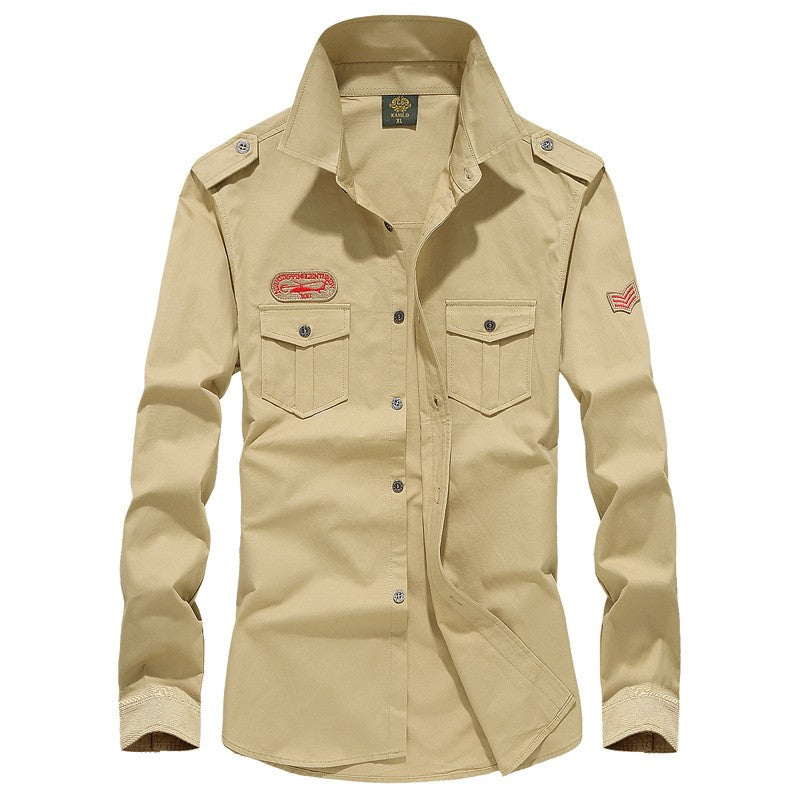 Spring Autumn Men Long Sleeve Cargo Polo Shirt Men Casual Fashion Cotton Shirt Men Tactic Military Embroidery Tops Plus Size 6XL